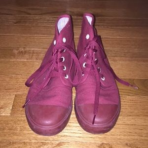 Bangs maroon high tops
